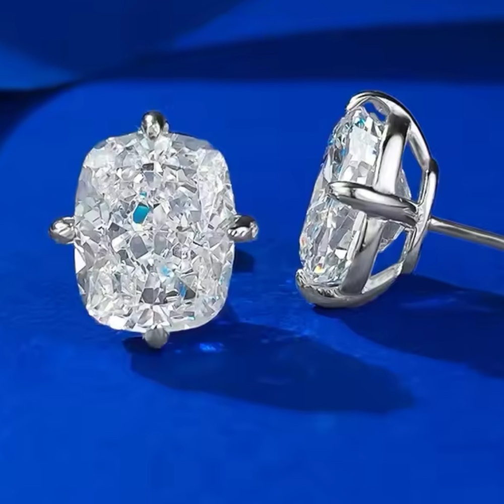 18k 2ct Radiant Studs - Picture 6 of 14